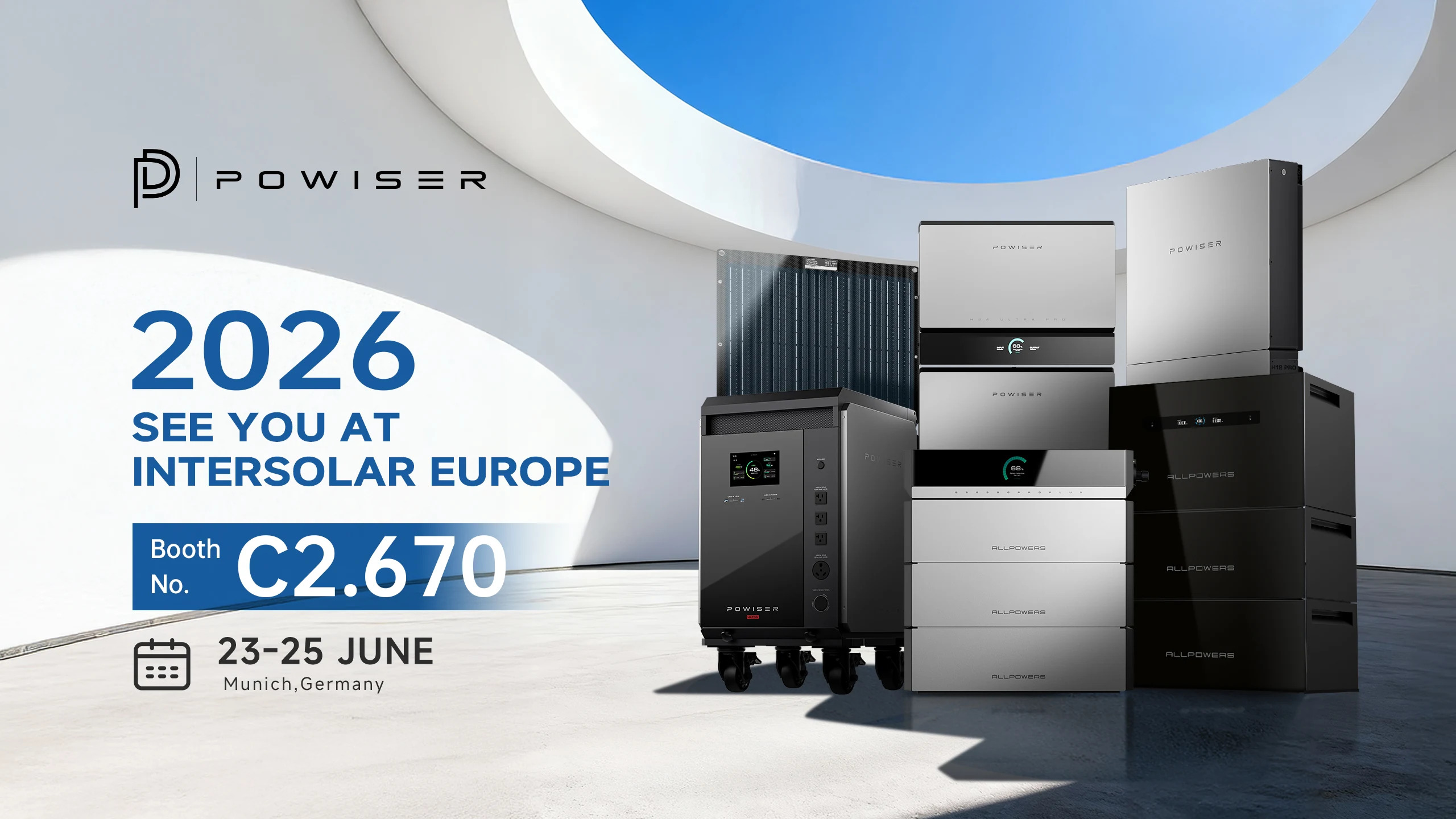 POWISER at Intersolar Europe 2026 — Booth C2.670, 23–25 June, Munich, Germany
